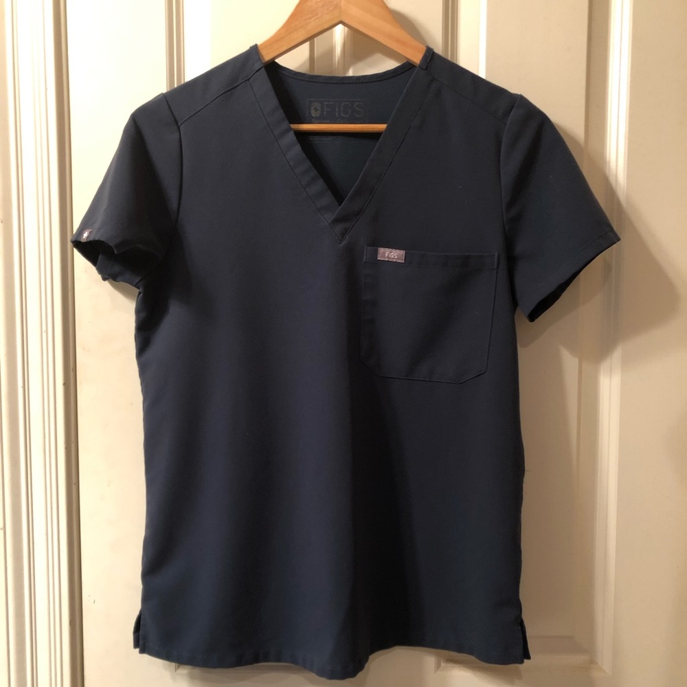 Figs Brand Dark Harbor Catarina V-neck Scrub Top XS